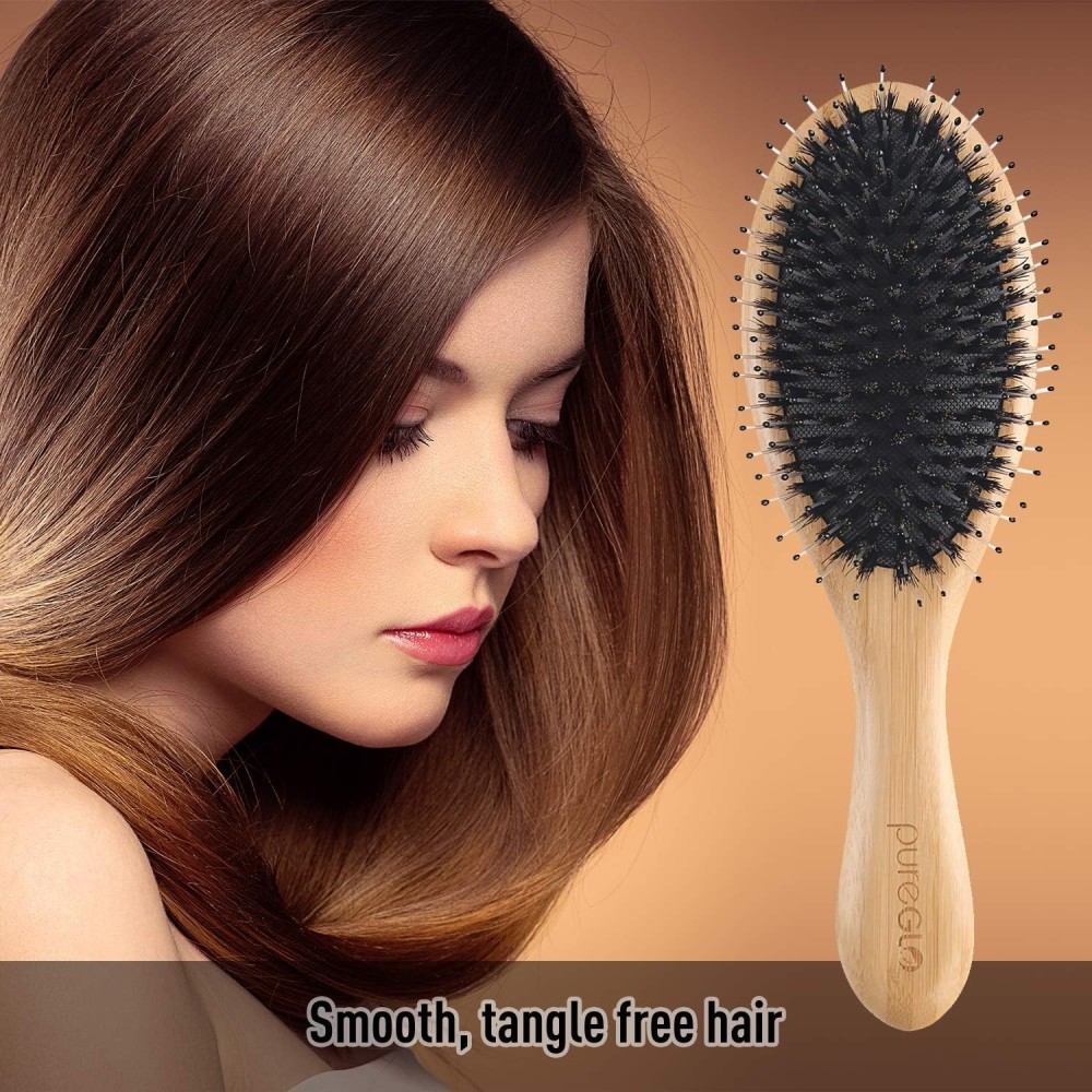 PureGLO Natural Bamboo Paddle Hair Brush